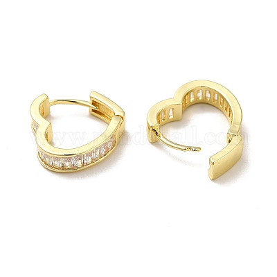 Heidi Heart Hoop Earrings Brass Wholesale