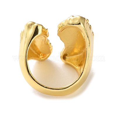 Долговечные открытые кольца-манжеты с микропаве из стразов RJEW-K286-01G-1