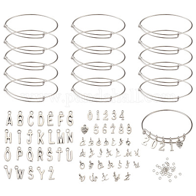 Yilisidiyバングル作成キット 合金ペンダント付き ステンレス鋼の腕輪
