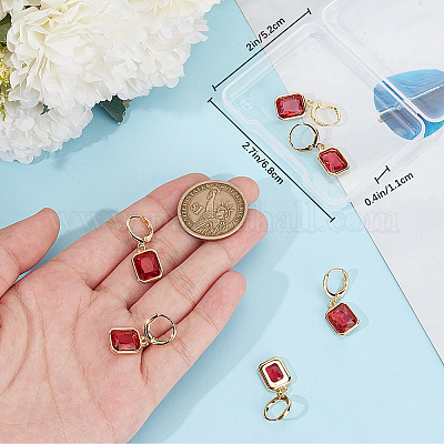 3 пара латунных сережек с люверсами&nbsp;EJEW-BBC0001-61A-1