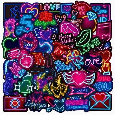 50pcs Valentine's Day Sticker I Love You Heart Design Stickers