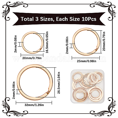 30 шт. 3 стиля железных разъемных колец&nbsp;IFIN-SP0001-19KCG-1