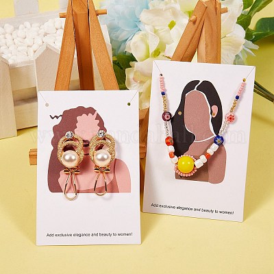 Cardboard Jewelry Display Cards, for Hanging Earring & Necklace