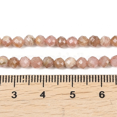 Природные родонит бисер нитей&nbsp;G-B175-D10-4mm-1