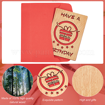 Gachiwar Présentoir En Bois De Papaye Pour Cartes De Vœux Et Bijoux – 4 Niveaux, Rectangulaire Et Élégant Pour Animaux & Boucles D'Oreilles