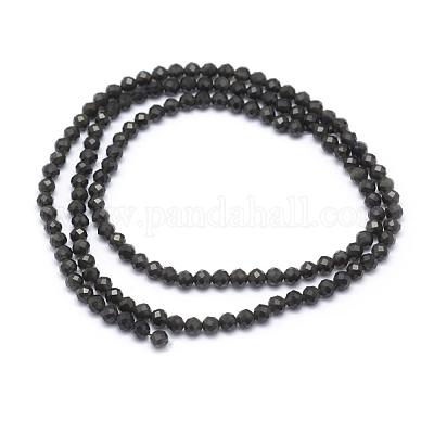 Natürlicher Obsidian-Perlenstrang&nbsp;G-E411-33-3mm-1