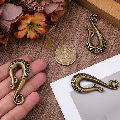 3 шт. застежки-крючки из сплава&nbsp;FIND-CP0003-47AB-1