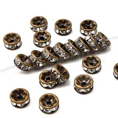 Messing Strass Zwischen perlen&nbsp;X-RB-A014-Z8mm-01AB-NF-1