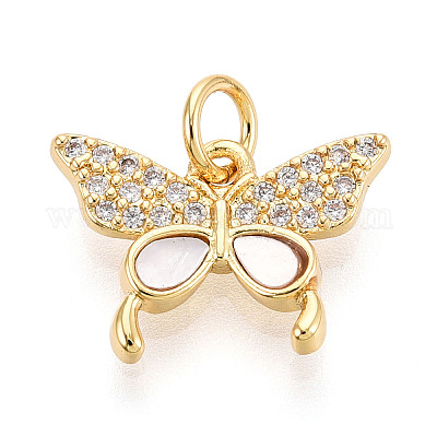 Латунные микропаве прозрачные подвески с фианитом KK-N268-13G-1