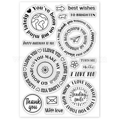 Wholesale GLOBLELAND Circle Sentiments Words Clear Stamps for Card Making  Decorative Love Encouraging Transparent Silicone Stamps for DIY  Scrapbooking Supplies Embossing Paper Card Album Decoration Craft 