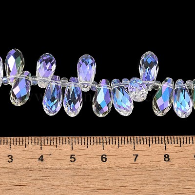 Chapelets de perles en verre électroplaqué&nbsp;EGLA-B006-01A-FR03-1