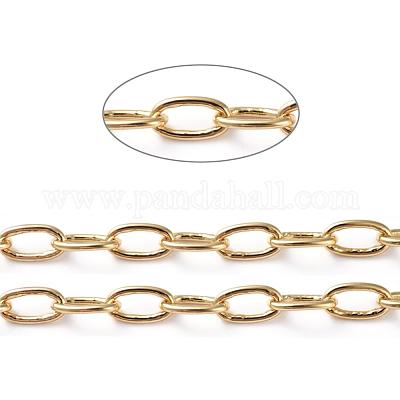 5m Real 18K Gold Plated Brass Link Chains Necklace Bracelet Chains