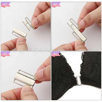 10 Pieces Alloy Replacement Bra Strap Slide Hook Accessories