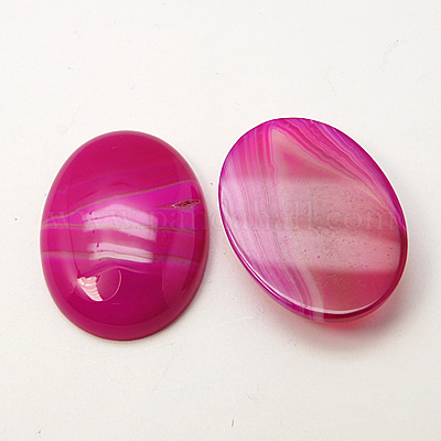 Natürliche gestreifte Achat-Cabochons&nbsp;G-J069-30x40mm-01-1