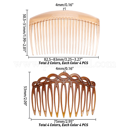Superfindings 20 個 5 スタイル ヘア アクセサリー プラスチック髪の櫛のパーツ  ミックスカラー  4個/スタイル OHAR-FH0001-06-1