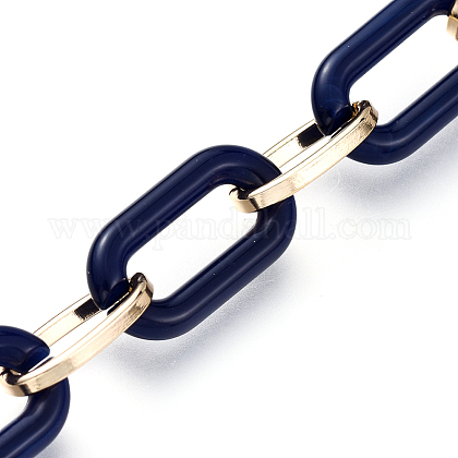 Handgefertigte Kabelketten aus Acryl und Aluminium AJEW-JB00559-02-1