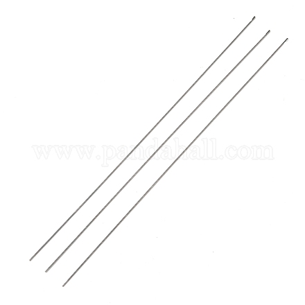 ビーズスピナー用フック付きスチールビーズ針  ビーズジュエリー用のカーブ針  ステンレス鋼色  18x0.06cm TOOL-C009-01B-04-1