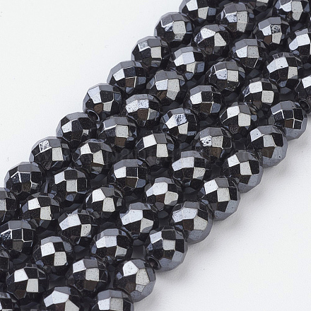 Chapelets de perles en hématite synthétique sans magnétiques HEMA-4D-1