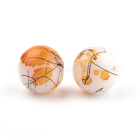 Chapelets de perles en verre peint brossé & cuisant X-GLAA-S176-14-1