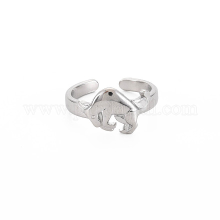 304 Stainless Steel 12 Constellations/Zodiac Signs Open Cuff Ring for Women RJEW-S405-156P-K-1