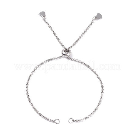 304 fabrication de bracelet coulissant chaîne rolo en acier inoxydable AJEW-JB01117-02-1
