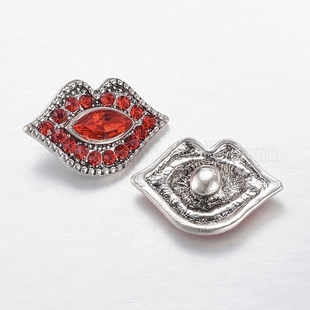 Alloy Rhinestone Snap Buttons SNAP-R029-30AS-01-1
