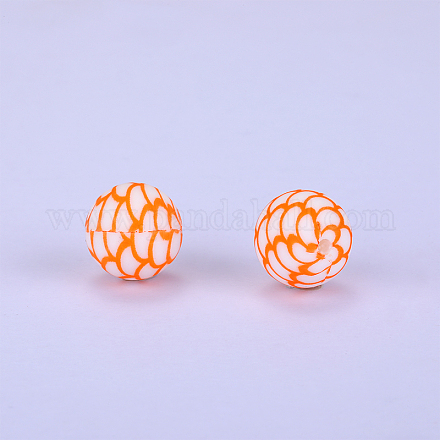 Perline focali rotonde in silicone stampate SI-JX0056A-85-1