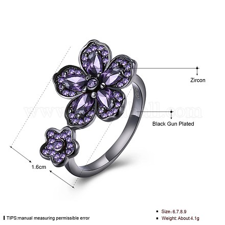 Maravilloso latón cubic zirconia anillos de dedo RJEW-BB23179-7B-1