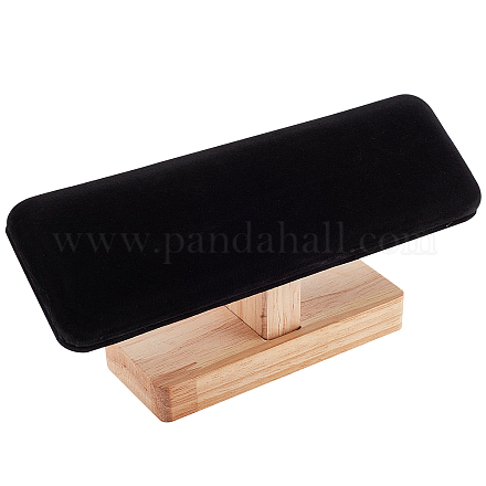 Soportes de exhibición de pulsera de terciopelo de bambú t-bar BDIS-WH0002-08-1