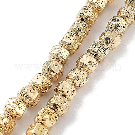 Electroplated Natural Lava Rock Beads Strands G-H303-A10-LG01-1