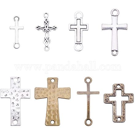 PandaHall Elite about 32pcs Cross Pendants Collection - Antique Bronze Silver Sword Holy Angel Jesus Peace Cross Crucifix Metal Charms for Jewelry Making DIY Findings TIBEP-PH0005-04-1