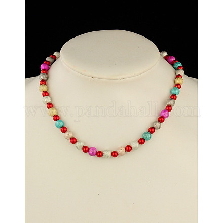 Модные эластичные ожерелья для детей NJEW-JN00428-02-1