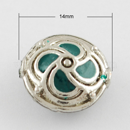 Flat Round Handmade Indonesia Beads IPDL-R012-03AS-1