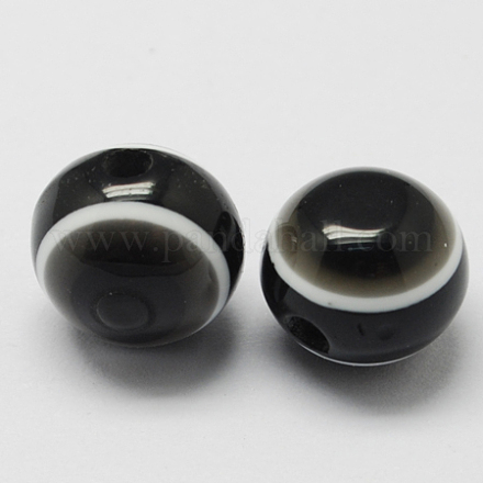Round Evil Eye Resin Beads RESI-R159-8mm-02-1