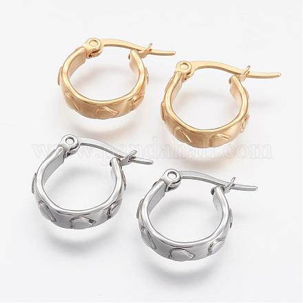 304 Stainless Steel Hoop Earrings BJEW-N0039-11-1