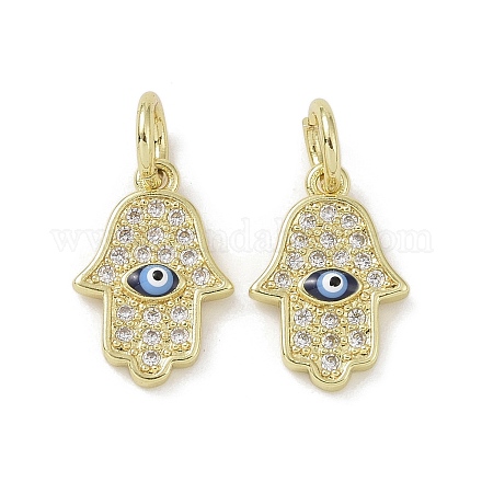 Real 18K Gold Plated Brass Micro Pave Cubic Zirconia Pendants KK-L209-065G-01-1
