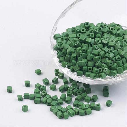 Cube Opaque Colours Glass Seed Beads X-SEED-R026-A12-1
