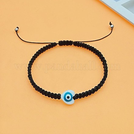 Coeur mauvais œil coquille perle tressée bracelets de perles PK6990-2-1
