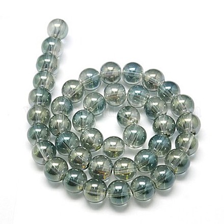 Electroplate Glass Beads Strands X-EGLA-J001-6mm-C07-1