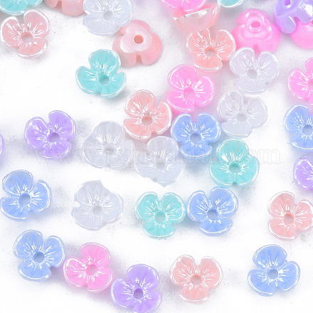 Tapas de abalorios de perlas de imitación de resina RESI-N036-01A-1