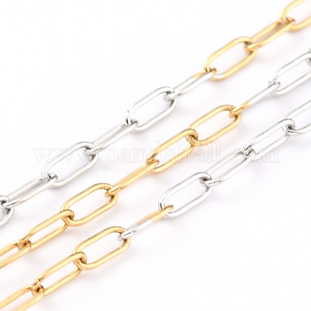 Two Tone 304 Stainless Steel Paperclip Chains CHS-B001-22-1