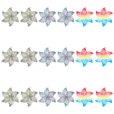 18 шт. 3-х цветные филигранные подвески из нержавеющей стали 430&nbsp;STAS-UN0036-03-1