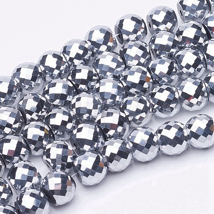 Chapelets de perles en verre transparent électrolytique EGLA-E045-I02-1