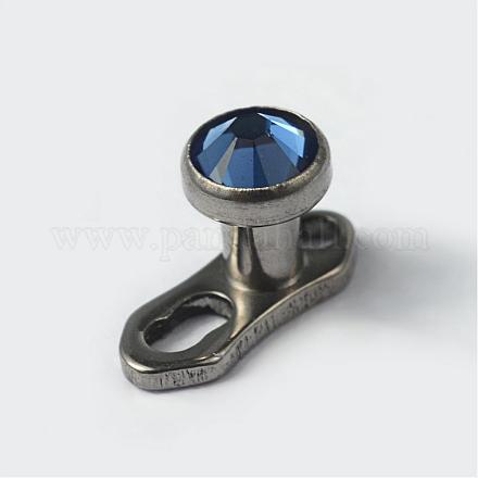 Flat Round G23 Titanium Steel Dermal Anchor AJEW-I033-01-1