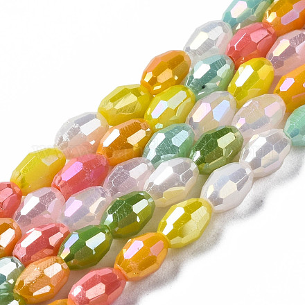 Electroplate Glass Beads Strands X-EGLA-N002-09D-1