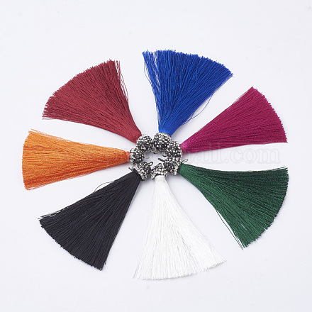 Décoration de pendentif pompon en polyester AJEW-S062-M-1