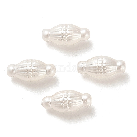 腹筋アクリルビーズ  オーバル  ホワイト  13x6mm  穴：2mm OACR-Z016-03-1