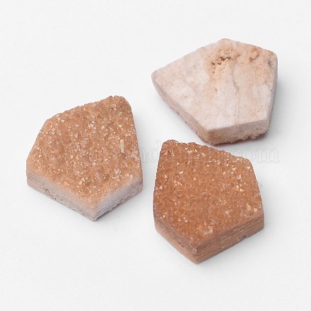 Gefärbt Fünfeck galvanisieren natürlichen geode / druzy Achat Cabochon G-E278-02-1