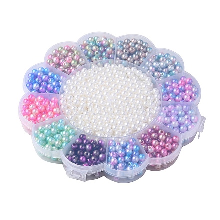 13 Style ABS Plastic Imitation Pearl Beads OACR-YW0001-40-1