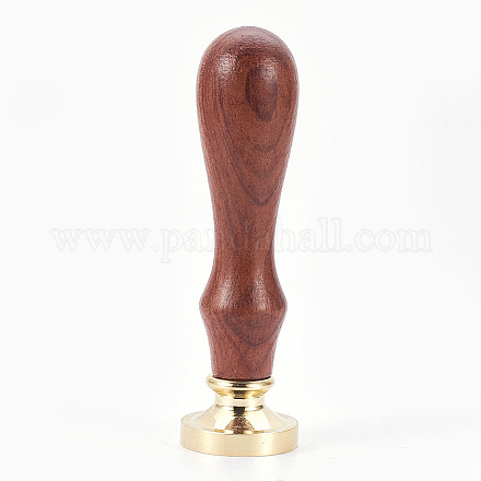 Brass Wax Seal Stamp and Wood Handle Sets AJEW-WH0056-A01-1